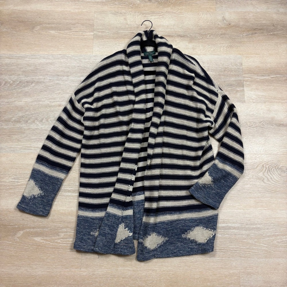Lauren Ralph Lauren Western Linen Blend Shawl Cardigan Women's XL‎